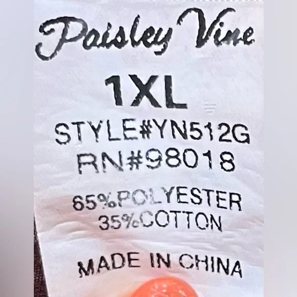 Paisley Vine Swing Tunic Plum sizes 1X & 2X - Picture 14 of 14